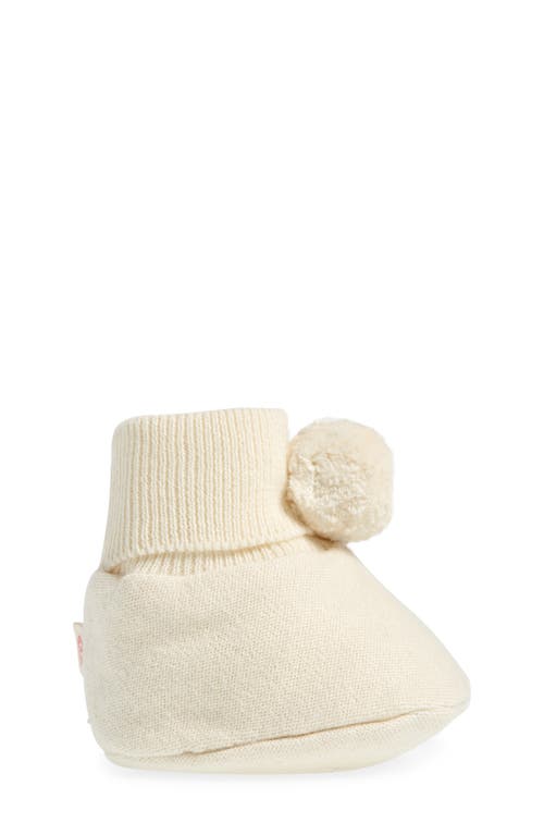 Pink Lemonade Pompom Cotton Bootie In Ivory