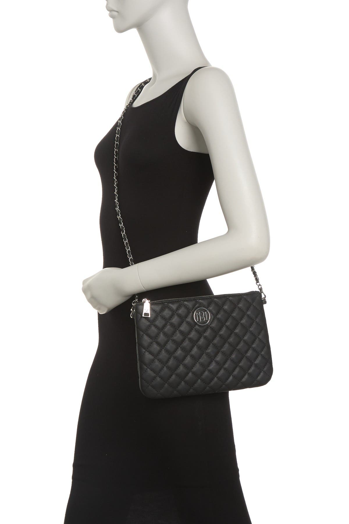 badgley mischka medium quilted faux leather crossbody bag