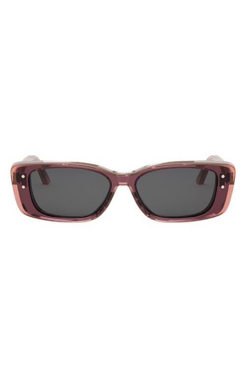 ‘DiorHighlight S2I 53mm Rectangular Sunglasses in Bordeaux/Smoke at Nordstrom