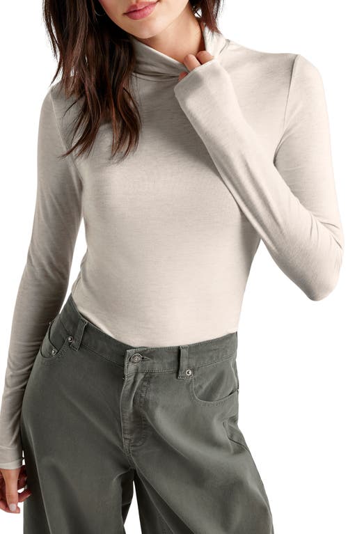 Shop Splendid Jersey Turtleneck In Pale Oak Heather