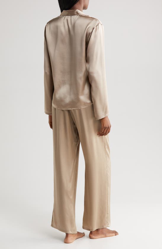 Shop Nordstrom Washable Silk Pajamas In Tan Mink