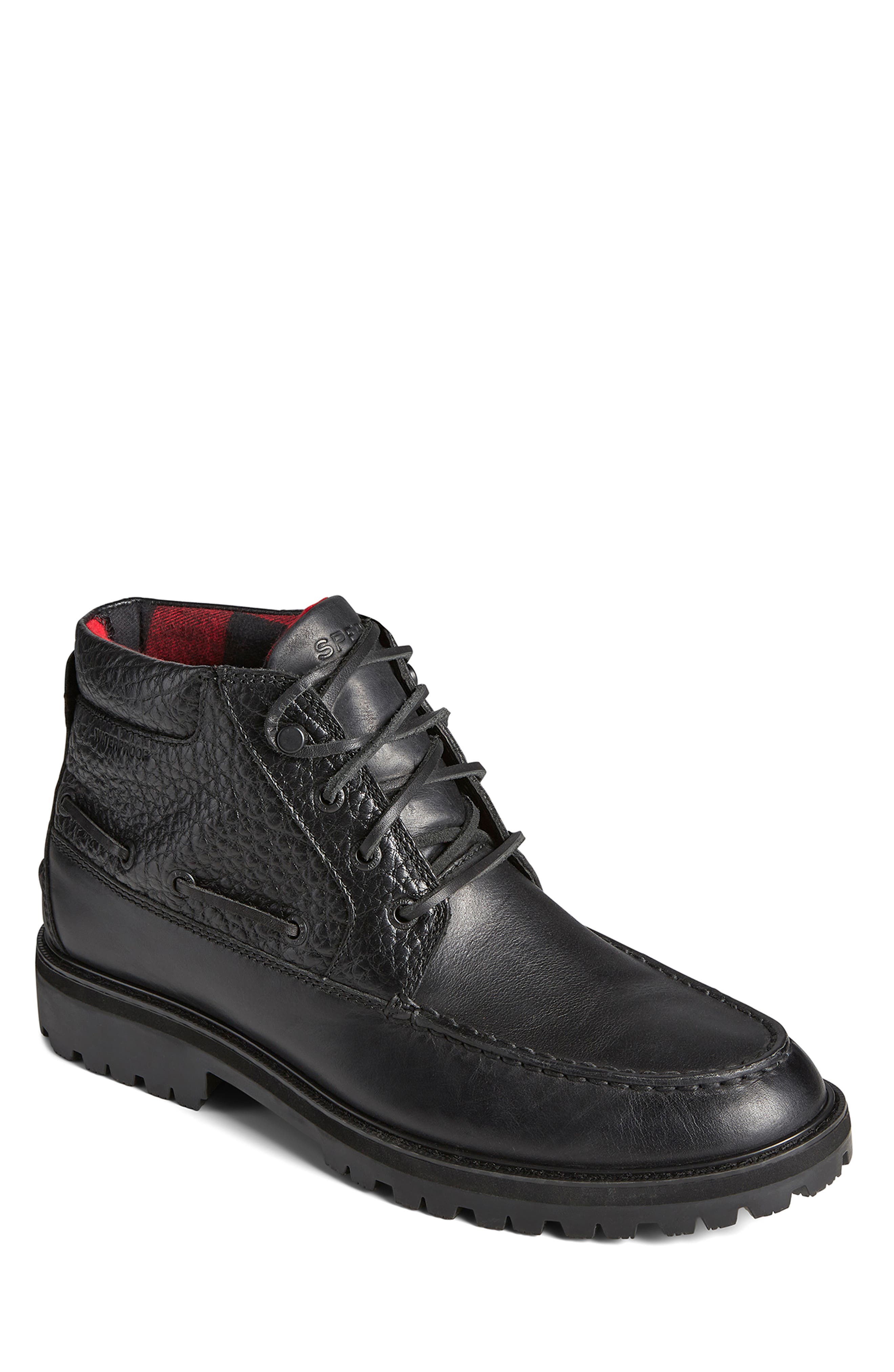 sperry men's boots black