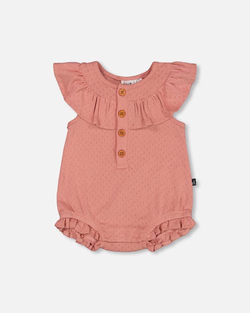 Deux Par Deux Baby Girl's Organic Cotton Pointelle Knit Romper Old Rose In Pink
