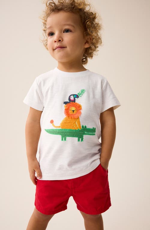 Shop Next Kids' Animal Appliqué Cotton T-shirt In White