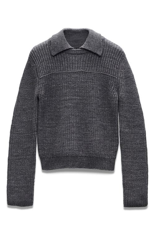 Shop Rag & Bone Madix Wool & Alpaca Blend Sweater Polo In Charcoal