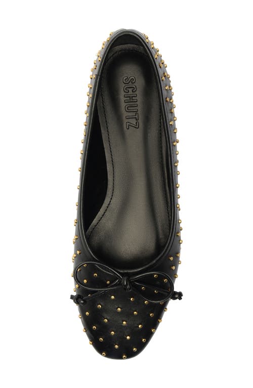 Shop Schutz Arissa Square Toe Ballet Flat In Black W Studs