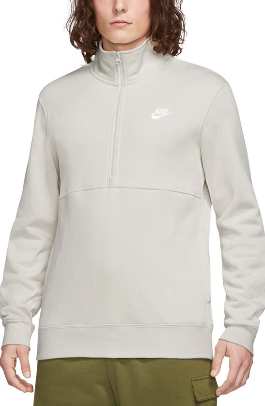 Nike Sportswear Club Half-zip Pullover In Light Bone/ Light Bone/ White