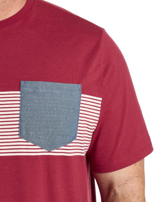 Harbor Bay By Dxl Colorblock Pocket T-shirt In Tibetan Red