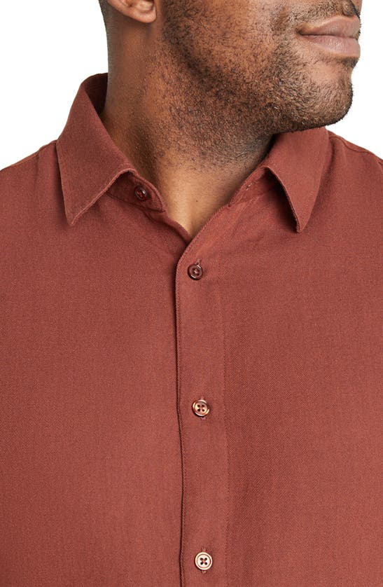 Shop Johnny Bigg Smart Button-up Shirt In Rust