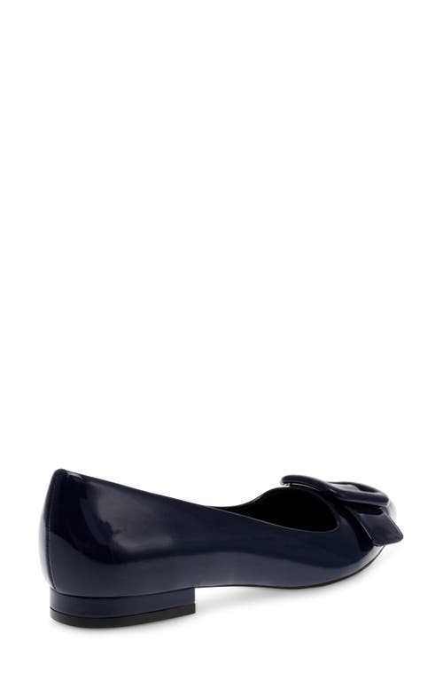 Shop Anne Klein Kalea Pointy Toe Flat In Navy Patent