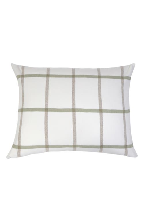 Pom Pom at Home Copenhagen Windowpane Check Cotton Accent Pillow in White/olive at Nordstrom, Size 28X36