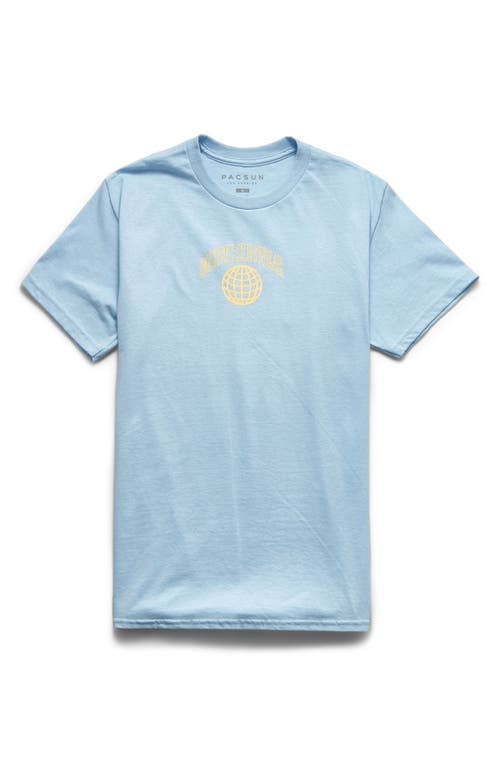 PacSun Men's Change the World Graphic Tee in Light Blue