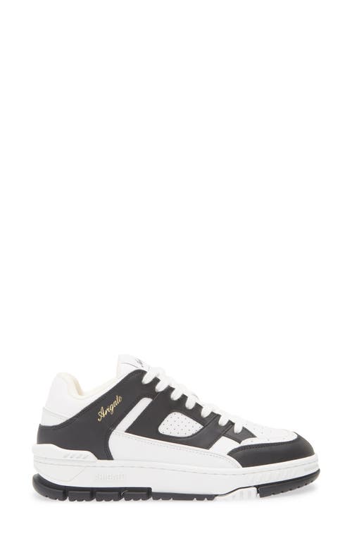 Axel Arigato 'area Lo' Black And White Low Top Sneakers With Laminated Leather In Leather Blend Woman In White/black