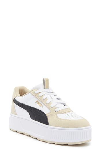Puma Karmen Rebelle Platform Sneaker In White- Black-putty