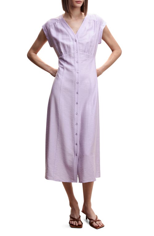 MANGO Short Sleeve Shirtdress in Medium Purple at Nordstrom, Size 4