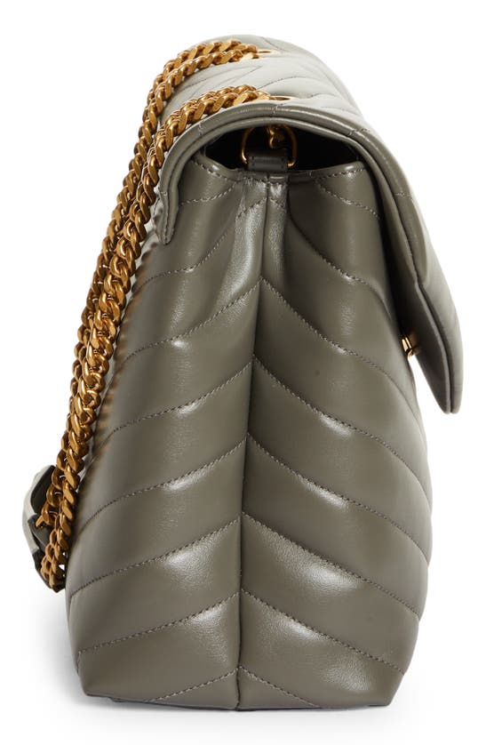 Shop Saint Laurent Medium Loulou Matelassé Leather Shoulder Bag In Storm