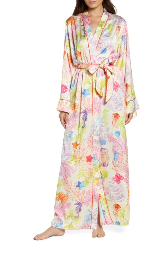 Kilo Brava Satin Robe In Under The Sea Print | ModeSens