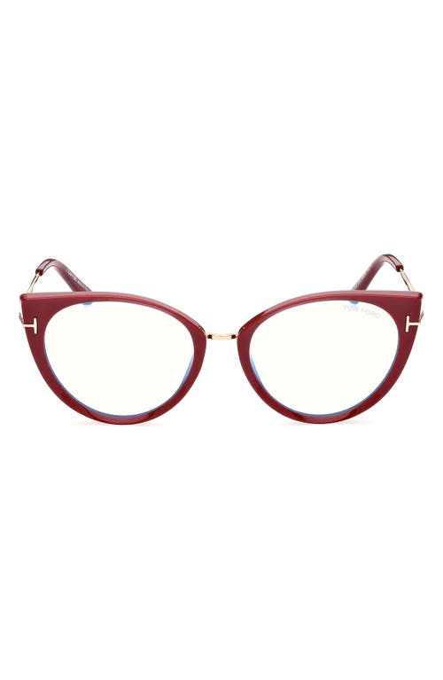 Tom Ford 54mm Blue Light Blocking Cat Eye Glasses in Pink /Other