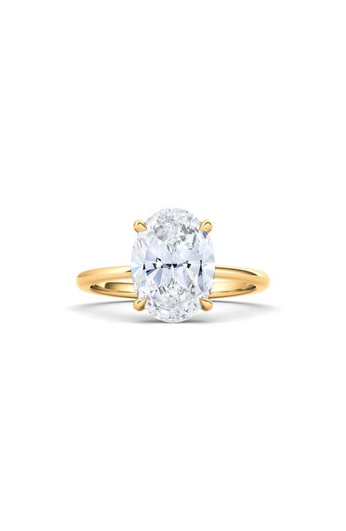 Oval Cut Lab Created Diamond 18K Gold Ring in 18K Yellow Gold