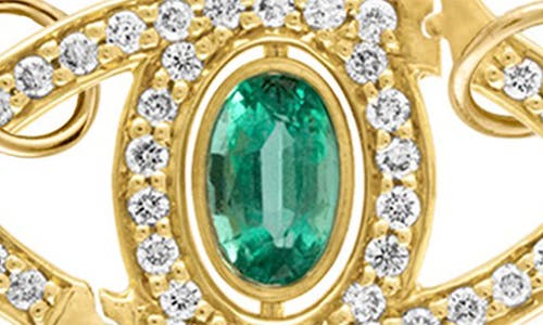 Shop Eden Presley Diamond Bezel & Emerald Eye Bracelet In Emerald/white