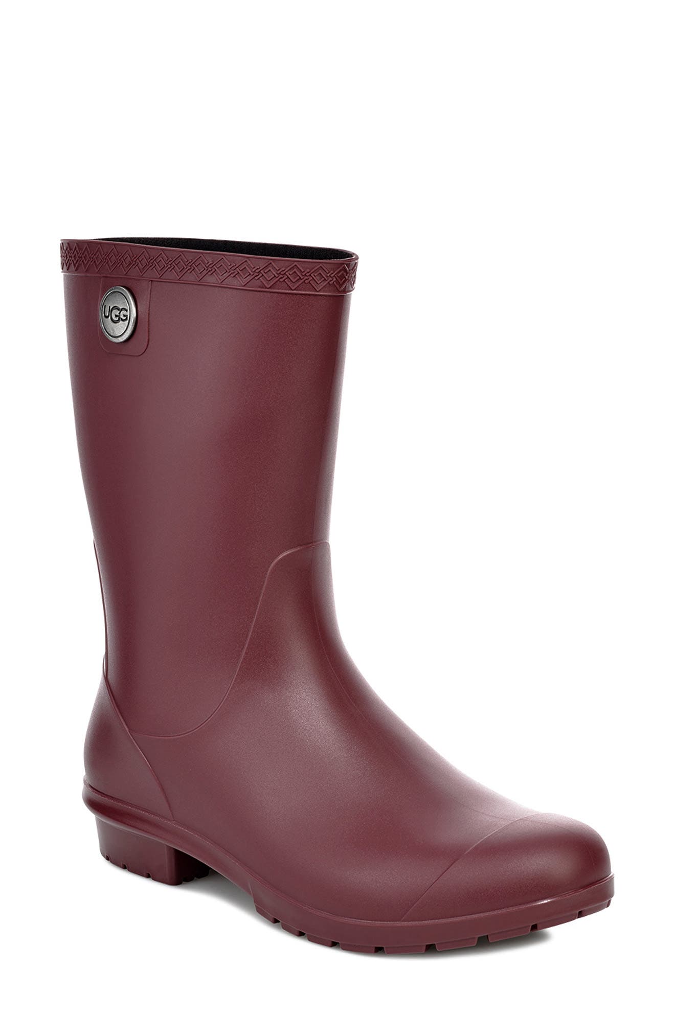 ((Size 12)) Ugg Sienna Matte Rain Boots Garnet