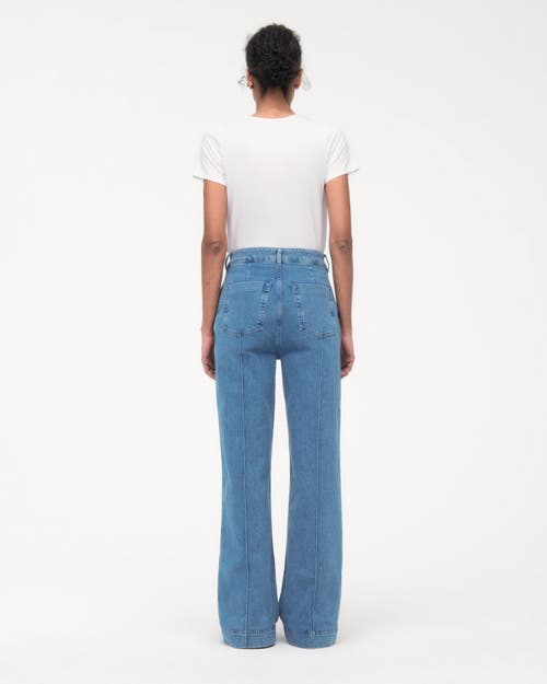 Another Tomorrow High Waisted Denim Trouser In Light Blue Wash