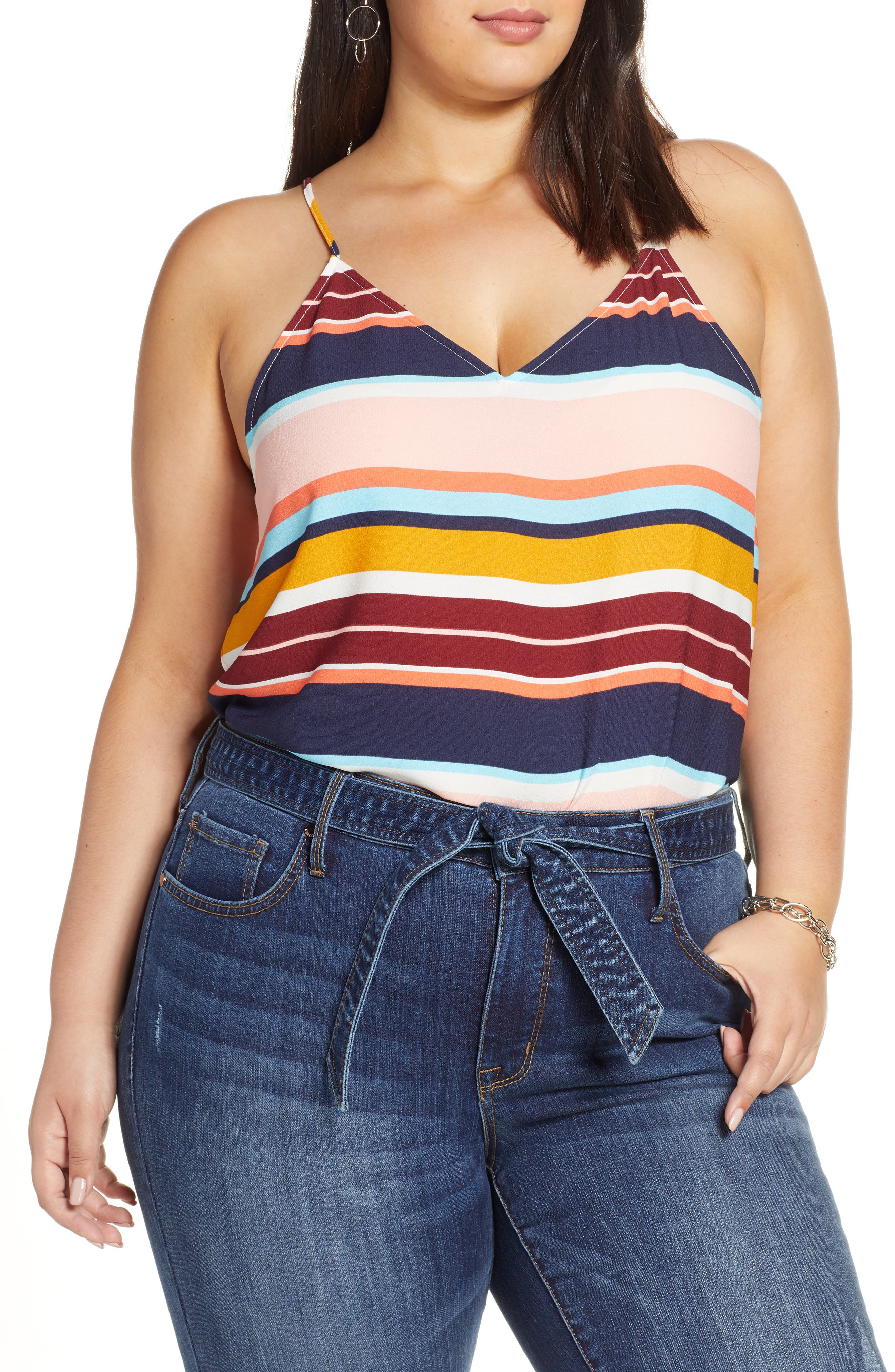 Plus Size Halogen V-Neck Camisole, Burgundy