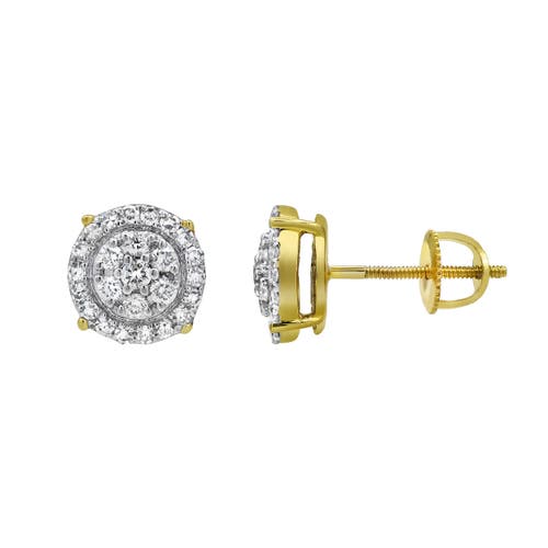 Luvmyjewelry Radiant Helios 14k Yellow Gold Diamond Stud Earrings In 14k Yellow Gold