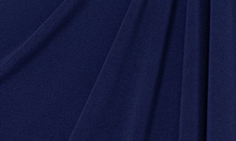 BETSY & ADAM BETSY & ADAM RUFFLE LONG SLEEVE SHEATH GOWN