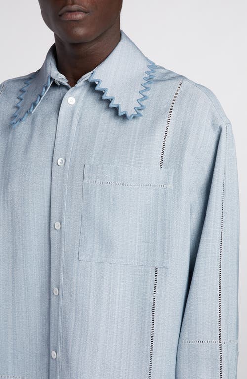 Bottega Veneta Oversize Button-up Shirt In River/cloud