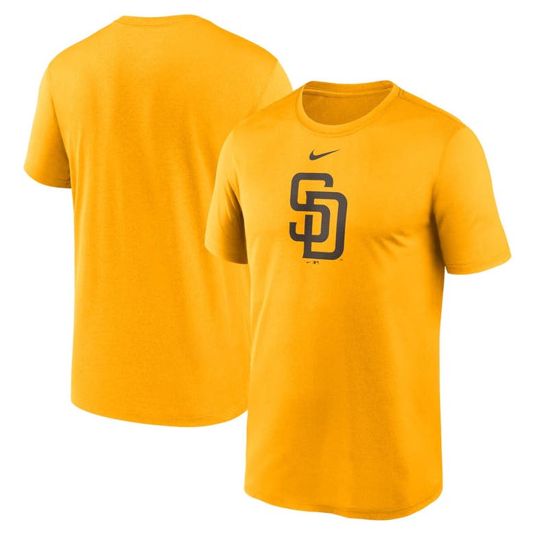 Nike Gold San Diego Padres Legend Fuse Large Logo Performance T-shirt In Yellow