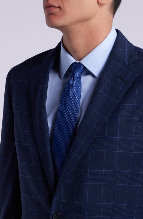 Shop Brooks Brothers Explorer Collection Windowpane Check 100s Wool Suit In Navy Check