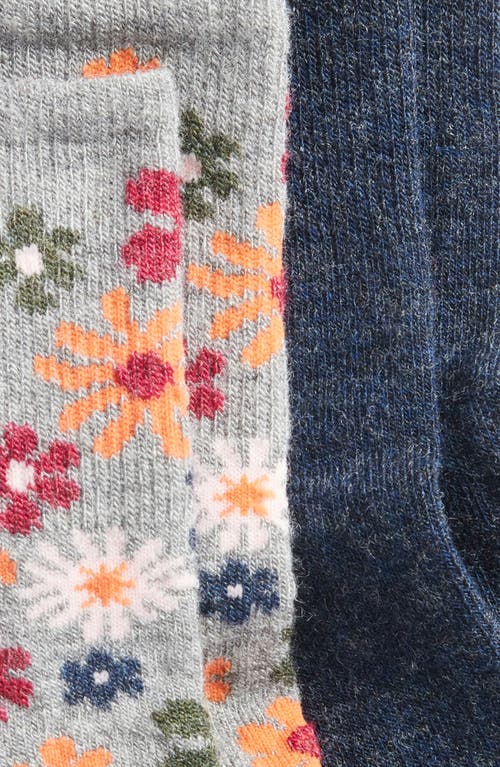 Shop Hue 2-pack Wool Blend Mini Crew Socks In Floral Pack