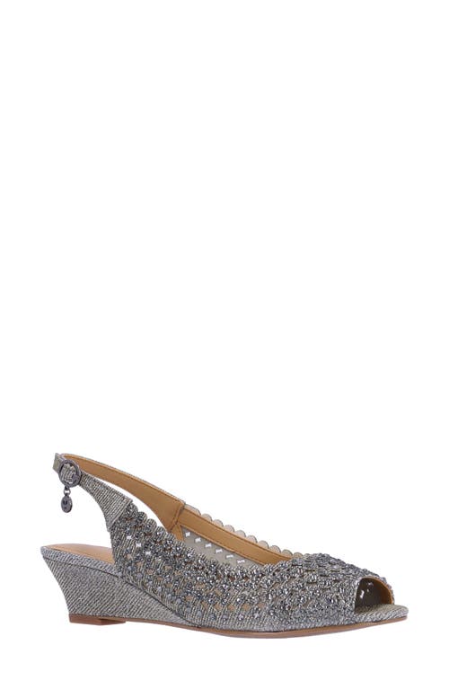 Malorie Slingback Wedge Sandal in Pewter