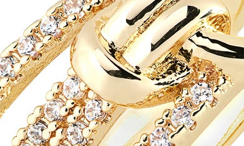 Covet Tied Knot Crystal Pavé Band Ring In Gold