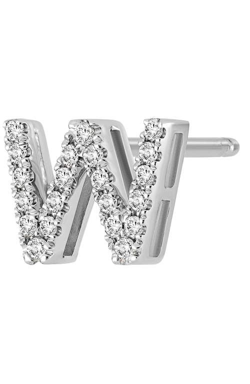 Bony Levy Single Initial Earring In White Gold/w