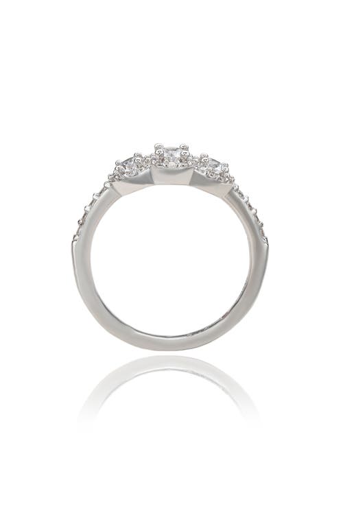 Suzy Levian Rose Sterling Silver Brown Cubic Zirconia Petite Ring In White
