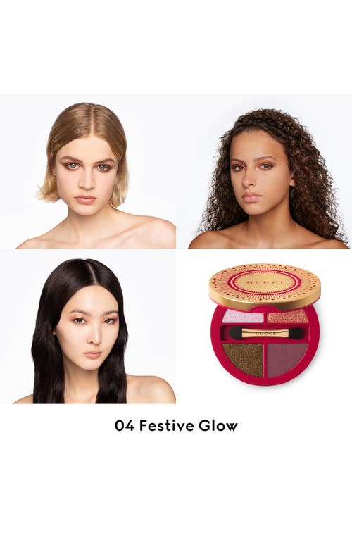 Shop Gucci Quad Eyeshadow Palette In Festive Glow