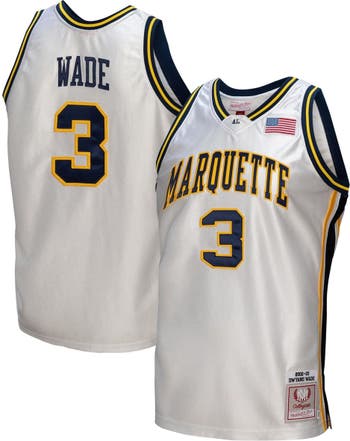 Men's Mitchell & Ness Dwyane Wade Navy Marquette Golden Eagles 2002/03 Authentic Throwback College Jersey Size: Small