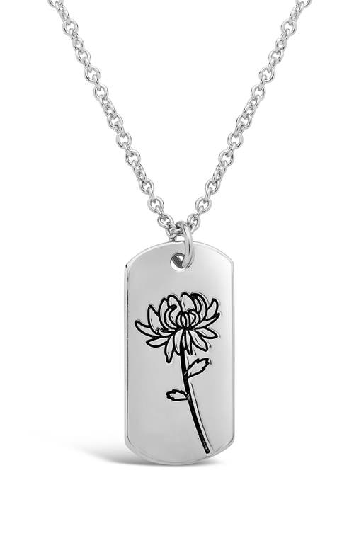 Sterling Forever Birth Flower Pendant Necklace In Silver/november