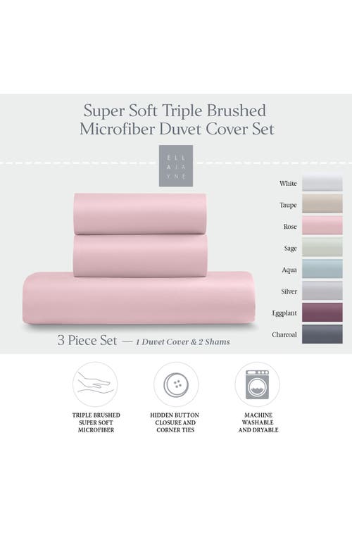 Ella Jayne Home Triple Brushed Duvet Cover & Sham Set In Rose