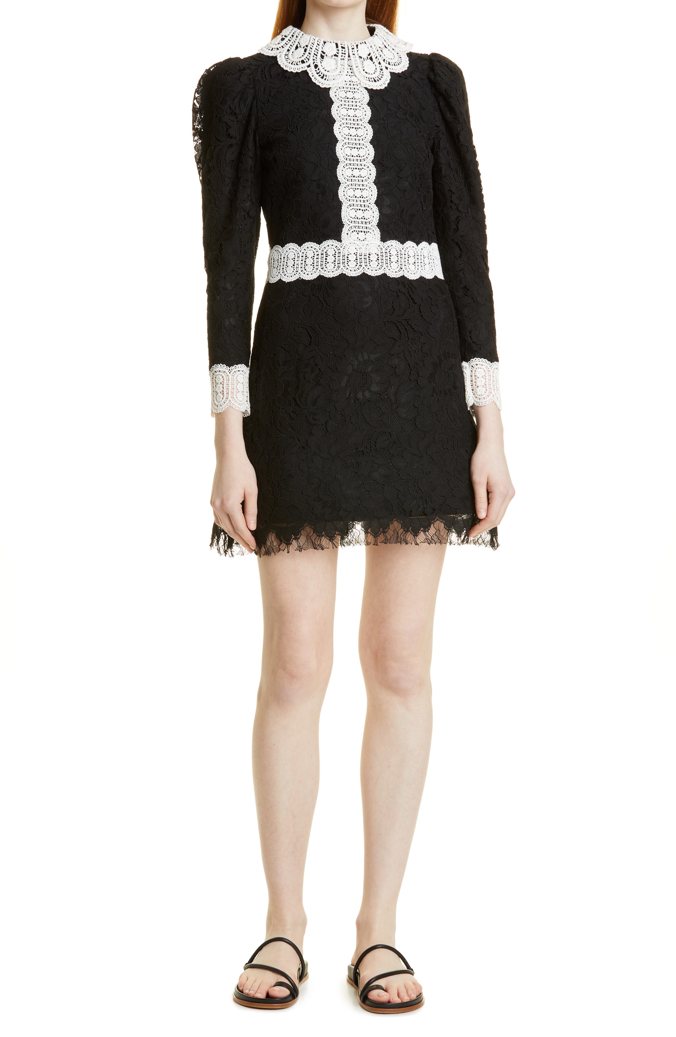 Alice + Olivia Kaitlyn Long Sleeve Lace 