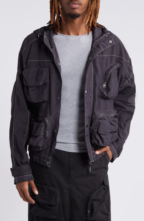 Cargo Hooded Jacket in Anthracite