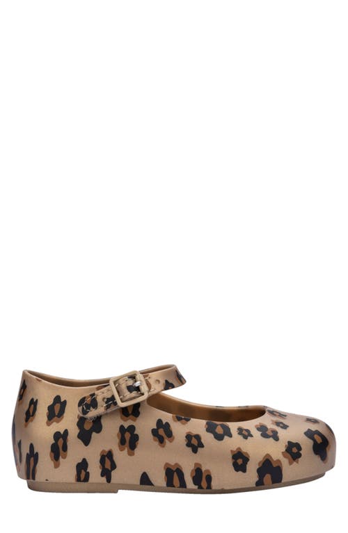 Melissa Mini Dora Ii Water Resistant Ballerina Shoe In Gold/black/brown