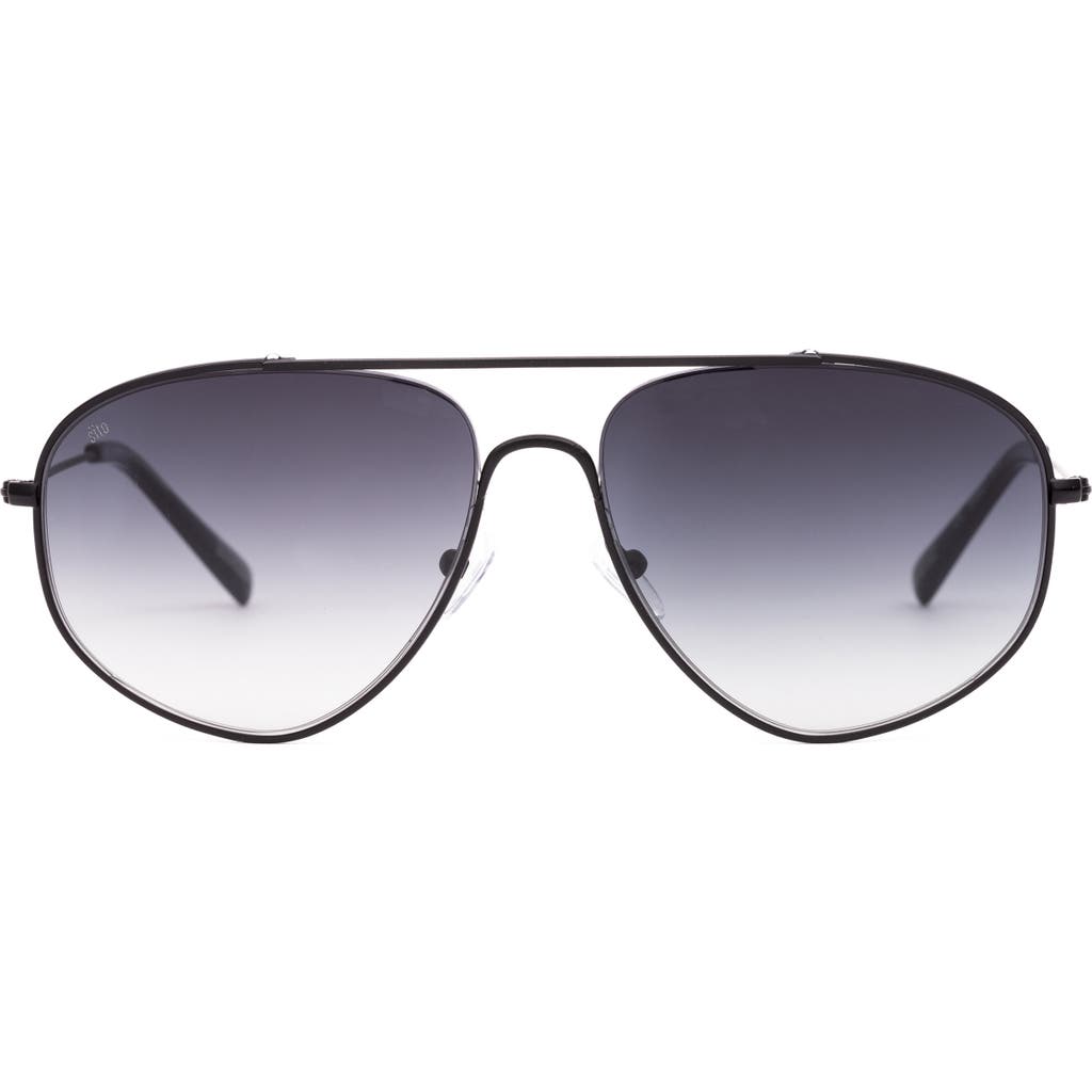 Shop Sito Shades Lo Pan 58mm Gradient Standard Aviator Sunglasses In Black/matte Black/shadow