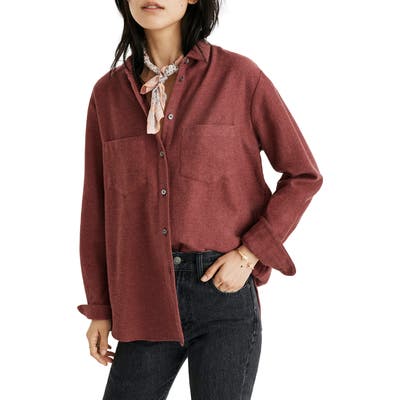 Madewell Flannel Sunday Shirt, Red