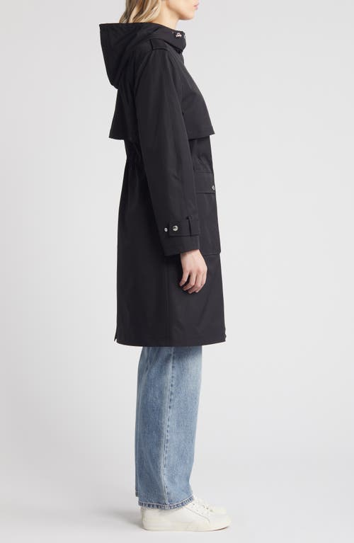 Shop Sam Edelman Hooded Trench Coat In Black