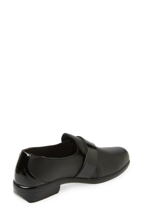 Naot Viscol Monk Strap Loafer In Jet Black/ Crinkle Patent