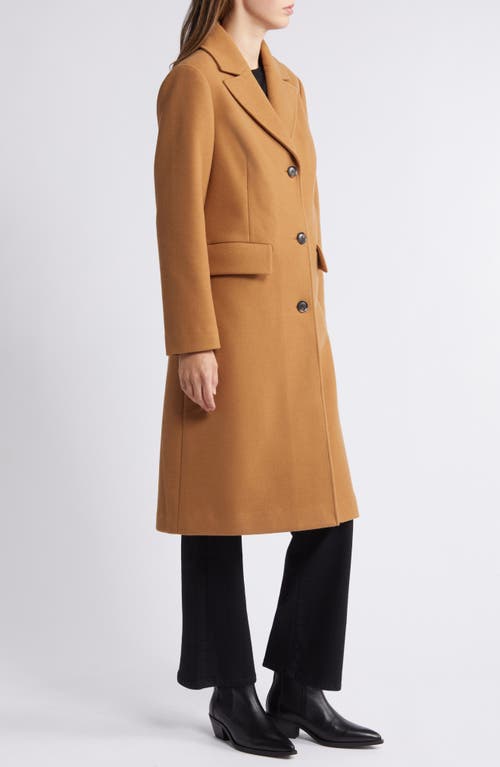 Shop Bcbg Single Breasted Walking Coat In Camel