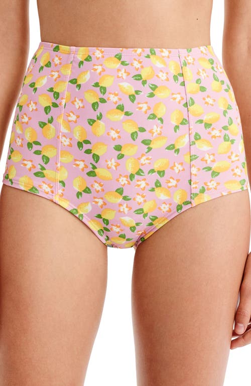 J.Crew Lemon Print High Waist Bikini Bottoms in Lemon Multi